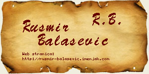 Rusmir Balašević vizit kartica